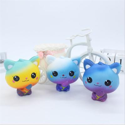 China Slow Rising Blue Cat Squeeze Squishy Anti Stress Toy Eco-friendly Material Foam Mini Cute Soft Scented Pu for sale