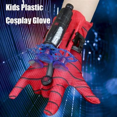 China 3D MODEL Hot Selling Spiderman Figure Toy Kids Plastic Cosplay Mitten Launcher Set Superhero Wrist Launcher Funny Toys for sale