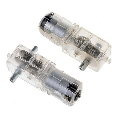 China DIY Car DC 3V-6V 200rpm Smart Transparent Case Plastic Double Gearbox Motor Single Shaft / Metal Gear TT Motor For Smart DIY Car Kits for sale