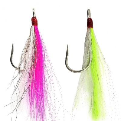 China Hair Crystal Bucktail Puzzle Hook Saltwater Fishing Snap Lures Flounder Rig Super Strong Hooks 5/0 Puzzle Tail for sale