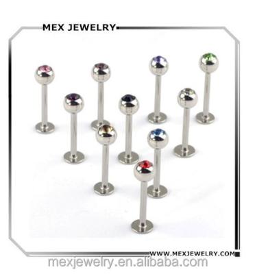 China Lead and Nickel Stud Free Body Barbell Lip Piercing Stainless Steel Crystal Tragus Earring Labret Monroe Jewelry for sale