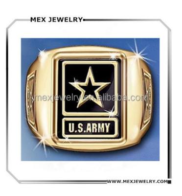 China Lead And Nickel Ring With Army Strong Engraving Military Wholesale Gold Tops Free Polished US Army Men for sale