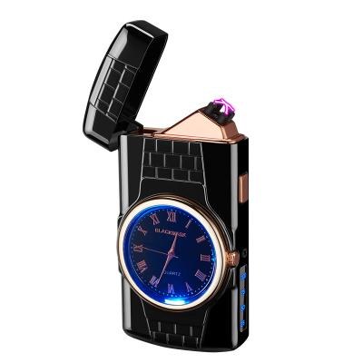 China Popular Watch Clock Arc USB Lighter Rechargeable Lighter For Cigarette for sale