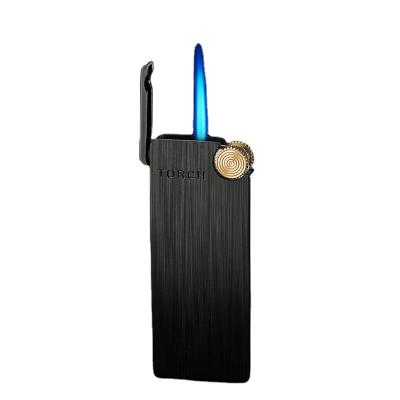 China High Quality Windproof Blue Flame Small Adjustable Gas Lighter Torch Electroplating Lighter For Men for sale