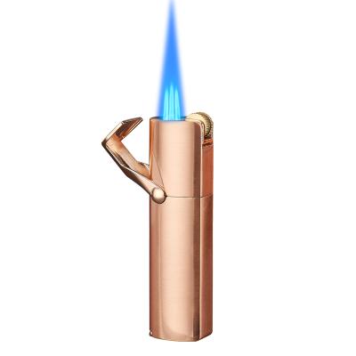 China LOW MOQ Triple Jet Gas Lighter Torch Lighter Blue Flame Windproof Lighter With Cigar Cutter for sale