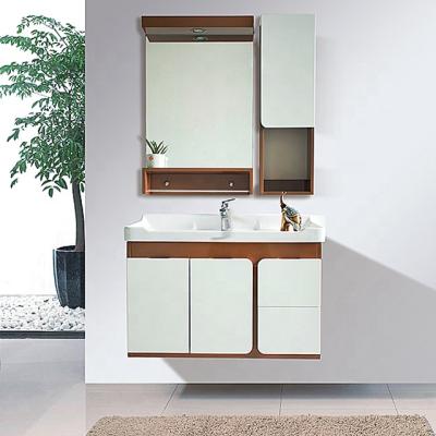 China Modern Wall Mounted Material MDF Bathroom Cabinet Vanity for sale