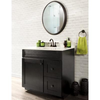 China Modern Hardware One Doors Two Drawers MDF&PVC Floor Standing Bathroom Cabinet And Vanity for sale