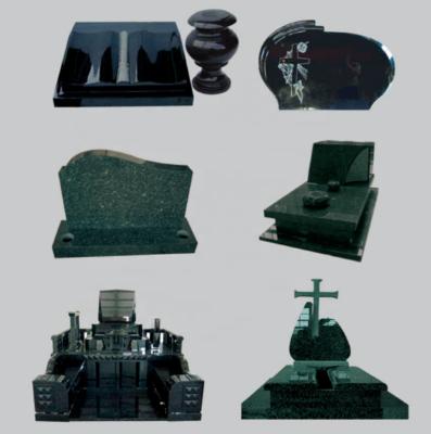 China Contemporary Imperial Black Granite Monument Headstone In European Style for sale