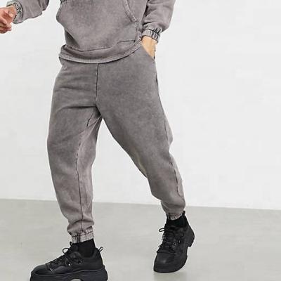 China Anti-wrinkle Hot sale Casual Men's Trouser Wholesale Joggers Pants Custom Cotton  Acid Wash Jogging Vintage Sweatpants for sale