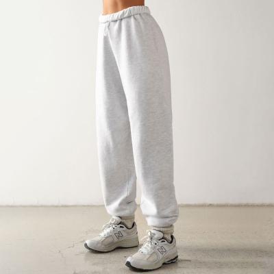 China Anti-wrinkle 100% Cotton Multicolor Sweatpants Women's High Waisted Trousers Sports Pants Heavyweight White Women Sweatpants for sale