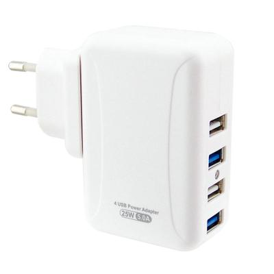 China Wholesale 4 Port Mobile Phone Usb Wall Charger True QC3.0 USB Multi Ports Fast Charger For Mobile Phone for sale