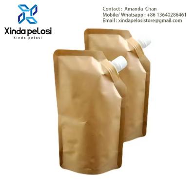 China Shampoo líquido reciclável e à prova d' água Embalagem em pé Bolsa de papel kraft com cachimbo à venda