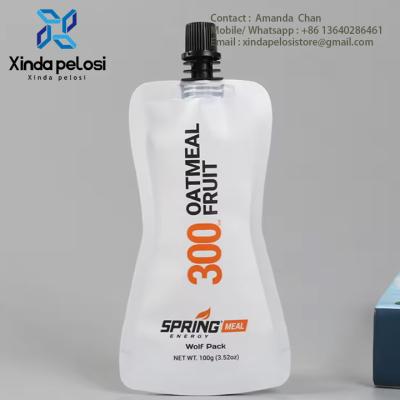 China Custom Printed Logo Flasche Form Verpackung Standbeutel für Getränke Getränke Saft Obstwein Flüssigkeit zu verkaufen