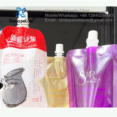 Cina Spugna di colore personalizzata per succo Stand Up Pocket Cap Liquid Pocket Packaging in vendita