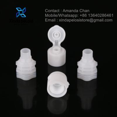 China PE Material Flip Top Pour Spout Caps Stand Up Pouch Flip Cap Closures for sale