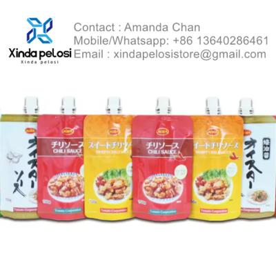 中国 Free Sample Custom Juice Pouch Jelly Food Packaging Liquid Bag Stand Up Pouch With Spout For Sale 販売のため