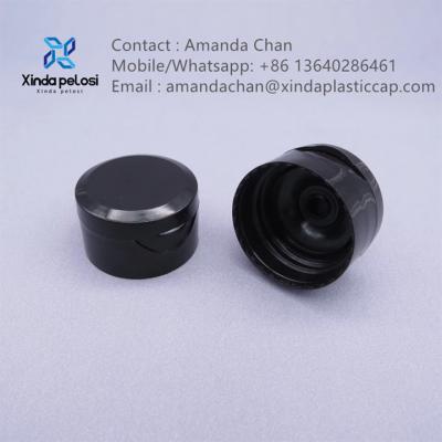 China Cosmetic Flip Top Caps Plastic Spray Bottle Cap Shiny Black Plastic Snap Top Cap for sale