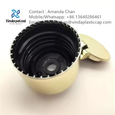 China Aluminium Plastic Disc Flip Top Cap Gold Cap Plastic En Aluminium Cap in de verkoop Te koop