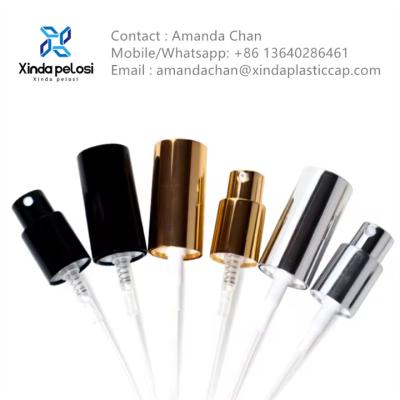 China Shiny Aluminium Mist Sprayer Mist Perfume Spray Nozzle For Perfume Bottles zu verkaufen