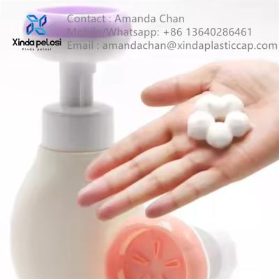 China Cosmetische roze baby-handwaspomp Plastic Flower Foam Dispenser Pump Te koop