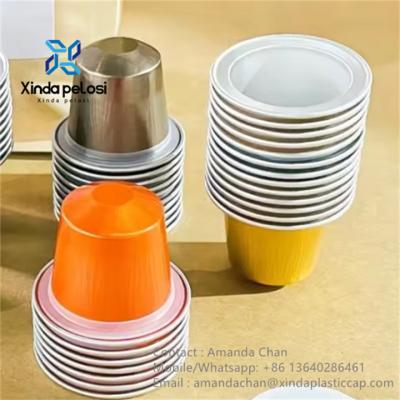 China Disposable Capsule Coffee Pods Aluminum Empty Capsule With Lid With Sticker for sale