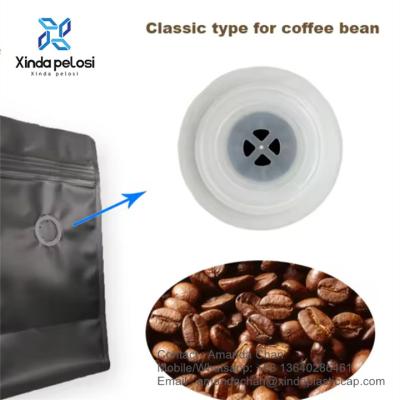 China Válvula de desgasificación de bolsas de café de plástico de ventilación unidireccional para alimentos en bolsa en venta