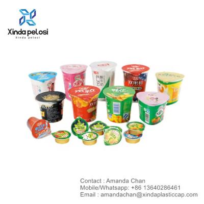 China Food Grade Die Cut Aluminium Foil Deksels Voor Instant Noodle Cup Packaging Te koop