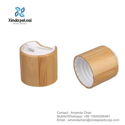 China Plastic Bamboo Wooden Bottle Cap Disc Top Lid Bamboo Cap Flip Top Cap for sale