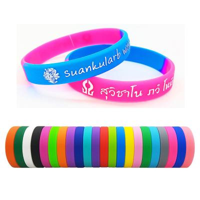 China Waterproof Embossed Customize To Form Wristbands Promotional Events And Brand Awareness Print Silicone Wristband Rubber Wristband YJEL0023 for sale