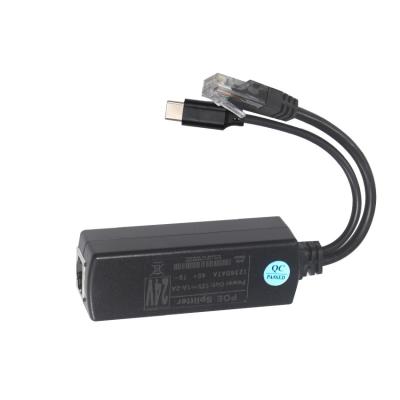 中国 IEEE802.3af RJ45 TYPE-Cケーブル 12v 24v 48v POE スプリッター パワーオーバーイーサネットアダプター 販売のため