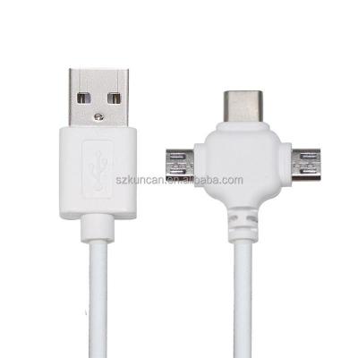 China 0.5m USB 2.0 Schnellladung USB Datenkabel 3 in 1 USB Ladekabel zu verkaufen