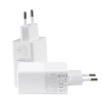 China USB-C PD3.0 Blind Insertion 65w Gan Ladegerät Wandladegerät Adapter zu verkaufen