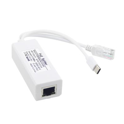 China USB de 48 volts Poe para 12V Câmera 802.3af USB Tipo C Portão de LAN único 1A 1.2A à venda