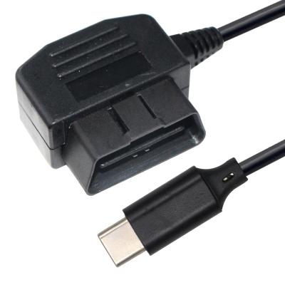 중국 5V 12V Car Charger Power Extension Cables OBD-2 To Type C USB-C Cable For Dashcam 판매용