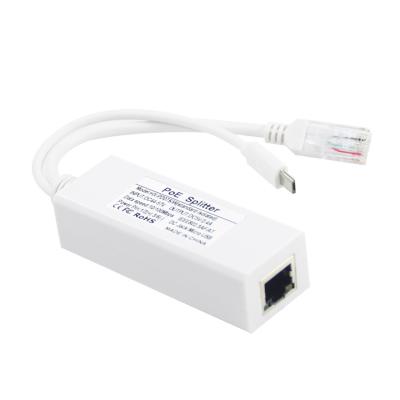 China 1Gbps Switch Capacity Passive PoE to DC 5.5x2.1mm Jack 12V Splitter for Data Transfer for sale