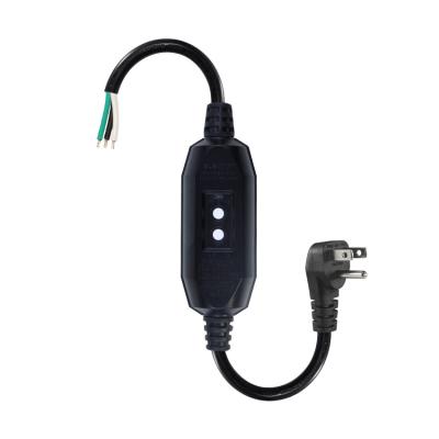 China Auto GFCI US 3PIN Plug NEMA 515P Male To Female 90 Degree Falt Plug Outdoor Extension Cord for sale