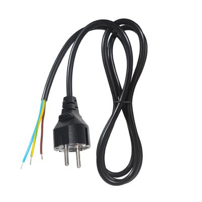 China 16a 250v Power Cord Schuko Plug H05vv F Vde H05vv-f European Eu 3 Pin Kema-keur Cable Strip End for sale