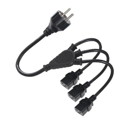 China Extension Schuko Plug To 3X C19 Female Socket 16A Eu Power Cord With Approved for sale