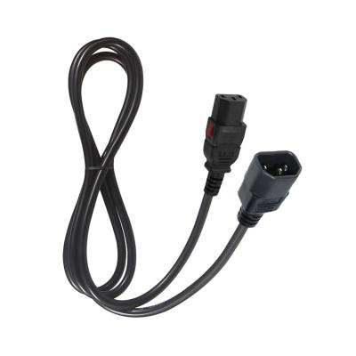 China 18 awg Computer Panel Mount Iec Cord C14 Male Plug To C13 Female Socket Power Connector for sale