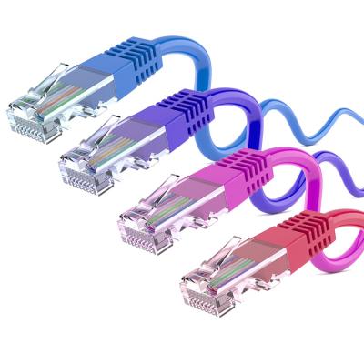 China Blue Bare Copper Wire RJ45 To RJ45 24AWG 25ft Cat6 Ethernet Patch Cable à venda