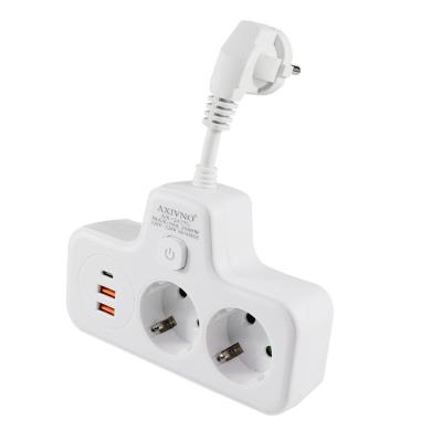 China UE CEE 7/7 Schuko Plug Converter com 2 tomadas Fêmea 16A Power Charger Socket à venda