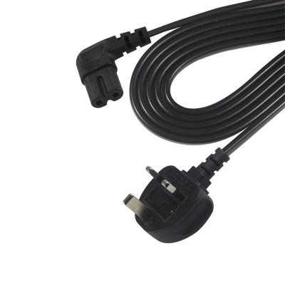 China Bs Computer Ac Cable Right Angle C7 Standard Extension 3 Wire 10A 250V British Power Cord for sale