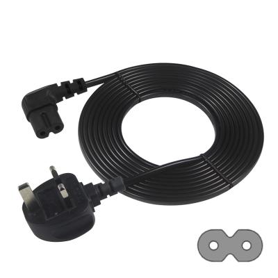 China 90 Degrees White Figure 8 Iec Iec320 Connector Uk Bs Standard C7 Ac Power Cord for sale