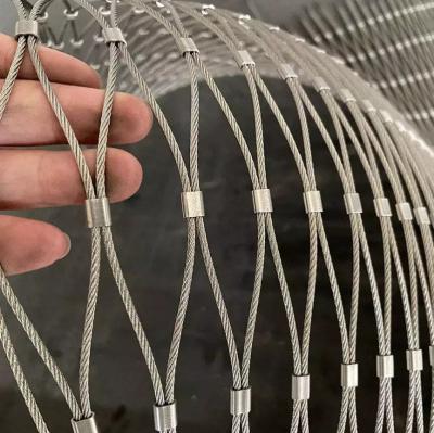 China AISI SS316 Ferrule Diamond Stainless Steel Wire Rope Mesh Netting para Balaustrade à venda