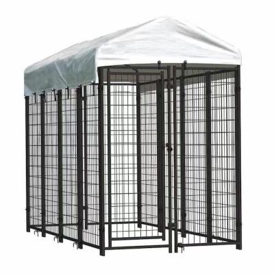 China Outdoor Pet Metal Cage 2M Dog Pen Run Kennel With Water Proof Cover for sale