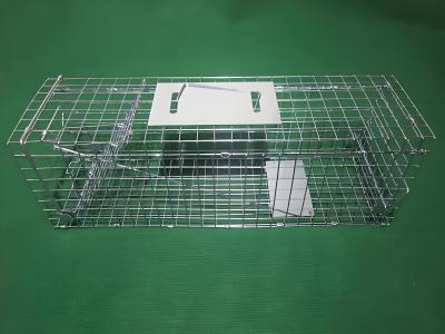 China 24x7x8'' Folded Live Cat Trap Cage Humane Large Live Animal Cage for sale