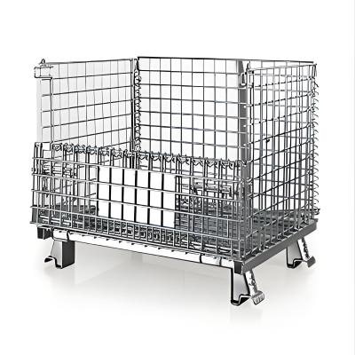 China 1000x1200mm Metalen en staal opslag Welded Wire Mesh Palet Cage Opvouwbare Cage Container Te koop