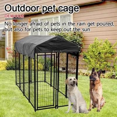 China 4ftx6ftx6ft Outdoor Dog Kennel Heavy Duty Dog Cage Pet House Galvanized Steel Fence Dog Playpen Puppy Exercise Pen for sale