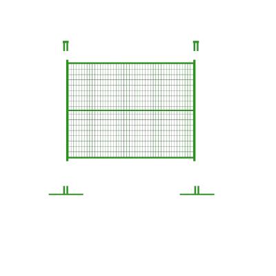 Cina 32mm Frame Galvanizzato Metallo Australia Temporaneo Recinzione Con 8x24in Base Piastra E Piedi Quadrati in vendita