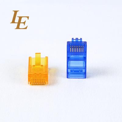 China Polycarbonate LE Connector Rj45 Cat6 Cable Connector 8P8C UTP Modular Network Plugs for sale